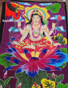 Tela cortina pintada a mano Origen: India