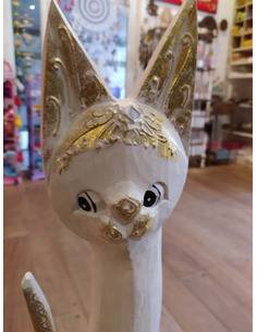 Gato alto en madera 2