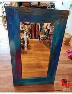 espejo-pintado-vintage-artesanal-colores-boho-chic-decoracion-pared-mística-kaylash