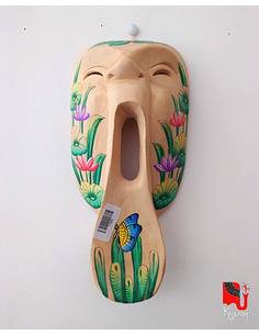 Máscara pintada a mano, de madera Origen: Indonesia