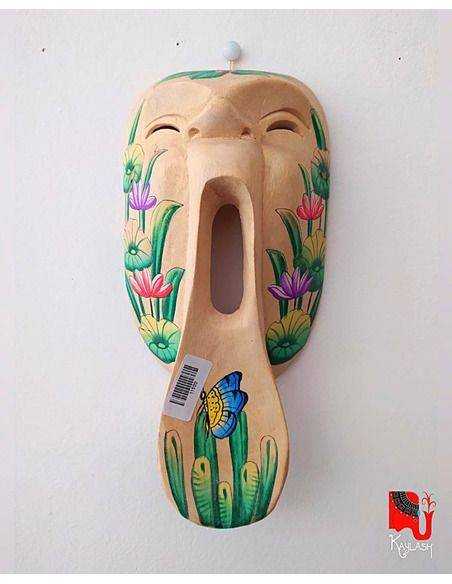 Máscara pintada a mano, de madera Origen: Indonesia Máscara pintada a mano, de madera Origen: Indonesia