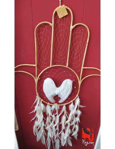 atrapasuenos-mano-de-hamsa-proteccion-zen-decoracion-artesanal-plumas-blancas-místico-kaylash