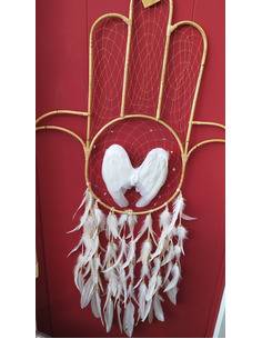 atrapasuenos-mano-de-hamsa-proteccion-zen-decoracion-artesanal-plumas-blancas-místico-kaylash 2
