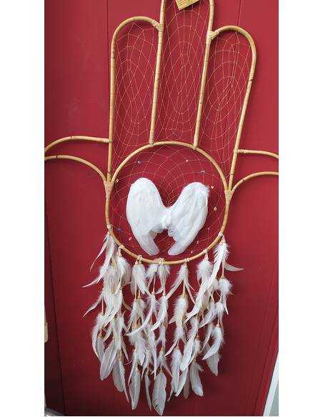 atrapasuenos-mano-de-hamsa-proteccion-zen-decoracion-artesanal-plumas-blancas-místico-kaylash atrapasuenos-mano-de-hamsa-proteccion-zen-decoracion-artesanal-plumas-blancas-místico-kaylash
