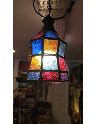 Lámpara Farol tipo vitreaux