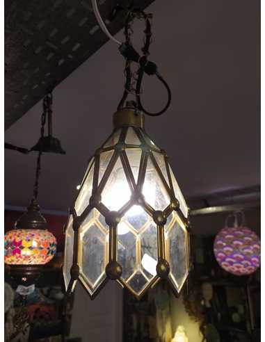 Lámpara estilo vitreaux dorado