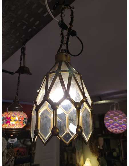 Lámpara estilo vitreaux dorado