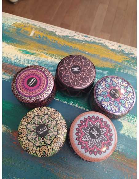 Vela aromática mandala en lata