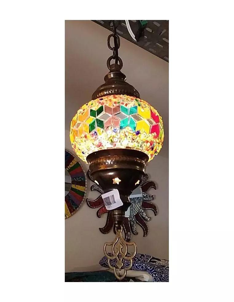 Lámpara c/vidrios de colores
