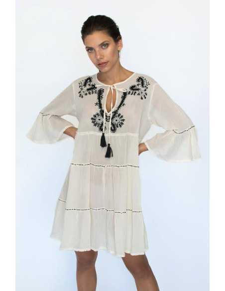 Vestido Bordado Natural Vestido Bordado Natural