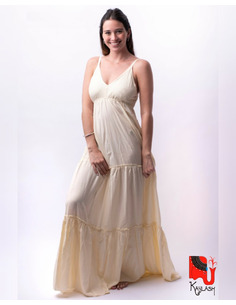 Vestido largo natural