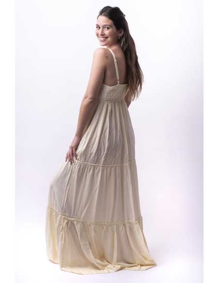 Vestido largo natural