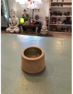 Porta vela cemento y metal 2