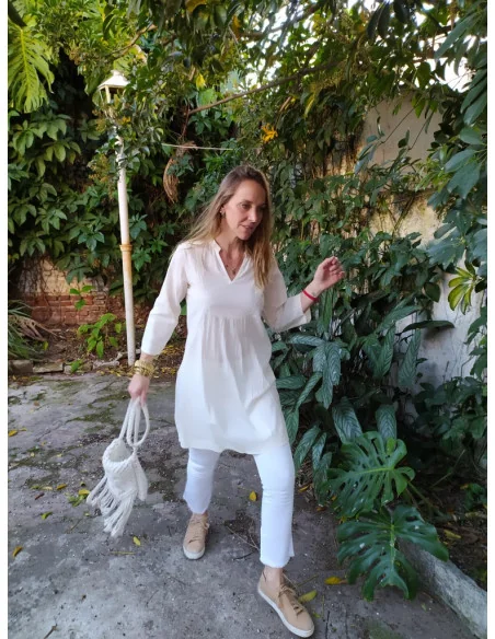 Camisola algodón bordada